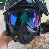 Kacamata Google Full Face Helm Masker Motor Paintball Airsoft Trail — 4