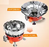 Kompor Camping Mini Portable Gas Stove Bulat Windproof — 3