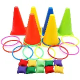 Mainan Lompat Cincin Kerucut Rintangan Olahraga Big Cone Ring Throw — 2