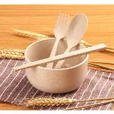 Set Mangkok Sayur Soup Wheat Straw Lengkap Sendok Garpu Sumpit — 7