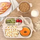 Peralatan Makan Set Piring 5 Sekat Diet Korea Warna Anti Pecah — 2