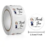 Sticker Thankyou Label Segel Order Packing Motif Karakter 1Roll — 1