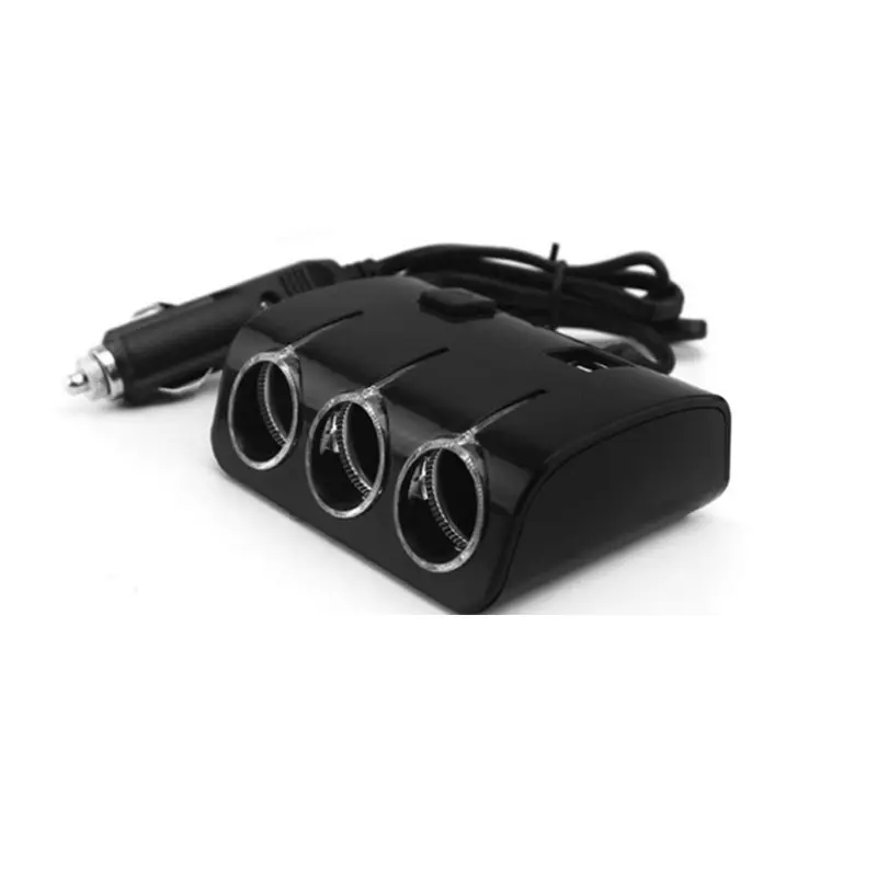 Adaptor Charger Mobil 3 Slot Cabang Car Lighter Socket USB Splitter