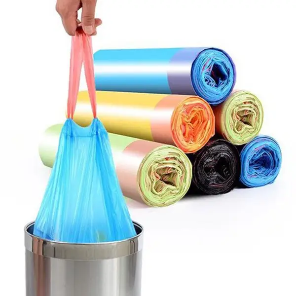 Plastik Sampah Roll Gulung Dengan Tali 45x50cm Isi 15 Lembar - Random