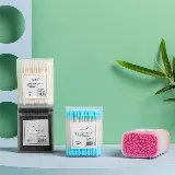 Cotton Bud Kayu Korek Kuping Kapas 2 Sisi Warna Warni 100 Pcs — 9