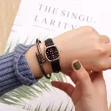 Jam Tangan Wanita dan Pria Couple Polos Casual Dial Segi Analog Quartz — 1