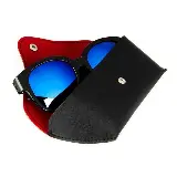 Kotak Wadah Kacamata Kulit Polos Leather Glasses Case Murah Import — 4