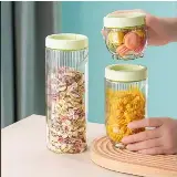 Toples Kaca 3in1 Serbaguna Seal Toples Snack Kedap Udara Aesthetic — 2
