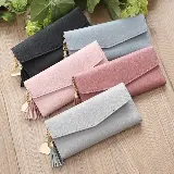 Dompet Lipat Wanita Panjang Korea Simple Elegan Polos Import — 3