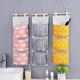 Storage Bag Gantung Kain Kanvas Organizer Storage 3 Sekat Korea — 9