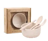 Set Mangkok Sayur Soup Wheat Straw Lengkap Sendok Garpu Sumpit — 1