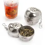 Saringan Daun Teh Rempah Stainless Bulat Bentuk Bola Tea Infuser Ball — 2
