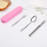 Set Makan Sendok Garpu Sumpit Stainless Steel Food Grade Model Polos — 3