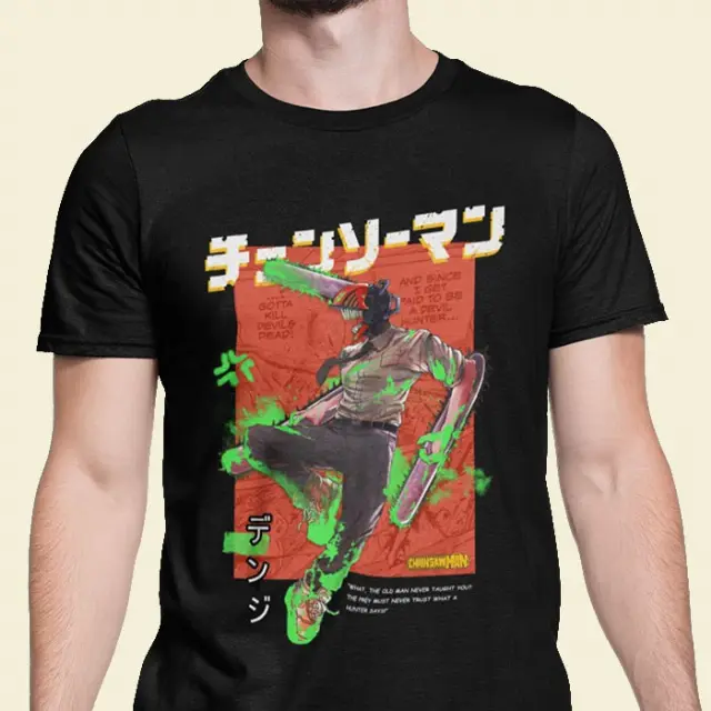 Kaos Anime Kehebatan Denji Dalam T Shirt Chainsaw Man