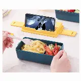 Tempat Makan Susun 2 Tingkat Sekat Sendok Garpu Plastik Jerami — 2