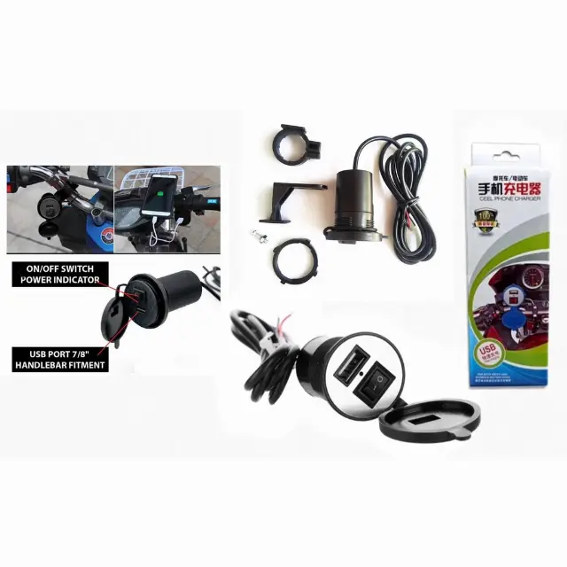 Charger USB Plug Pada Aki Motor Waterproof