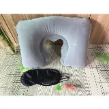 Bantal Leher Angin Pompa Otomatis PVC Kain Neck Pillow U Shaped — 8