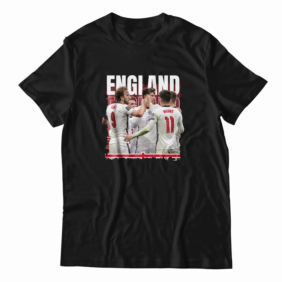Kaos Bola Keren Timnas Tim Nasional Inggris Hitam Printing