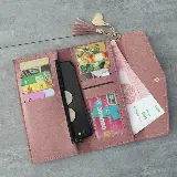 Dompet Lipat Wanita Panjang Korea Simple Elegan Polos Import — 5