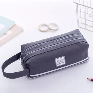 Kotak Tempat Penyimpanan Alat Tulis 2 Pouch dan Stationery Dual Zipper