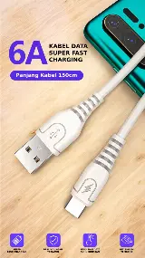 Kabel Data iPhone XR 11 12 13 Lightning Fast Charging 6A 150 Cm 40Watt — 5