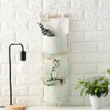 Storage Bag Gantung Kain Kanvas Organizer Storage 3 Sekat Korea — 7