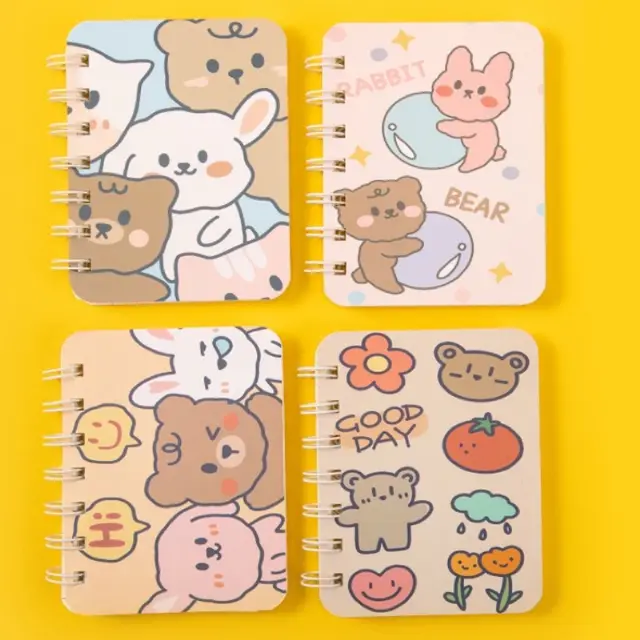 Notebook Ring isi 80 Lembar Motif Karakter Lucu Ukuran A7