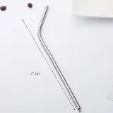 Straw Sedotan Stainless Steel Lengkung Melengkung Ramah Lingkungan — 5