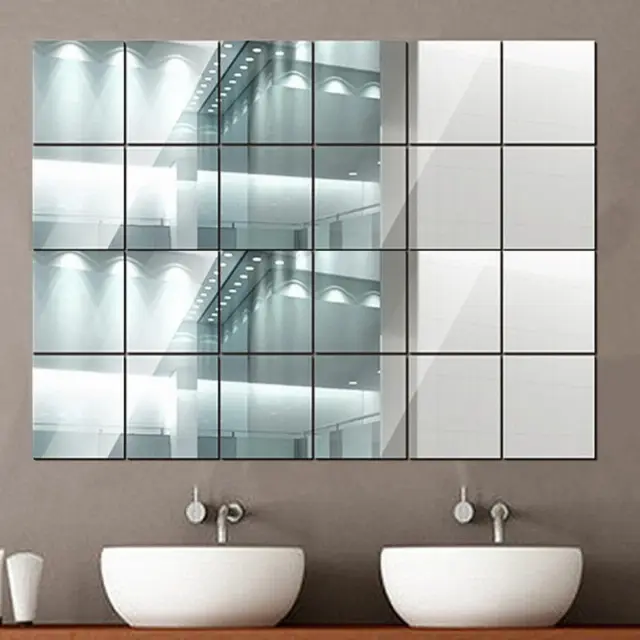 Vinyl Kaca Cermin Stiker Sticker Dinding Wallpaper Mirror - Kotak