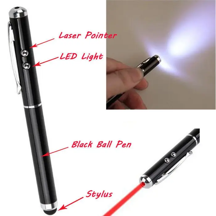 Stylus Pen 5 In 1 Pulpen Ballpoint Touchscreen Dengan Red Laser Senter