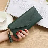 Dompet Lipat Wanita Panjang Korea Simple Elegan Polos Import — 1