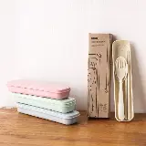 Sendok Garpu Sumpit Set Korea / Alat Makan Set Bahan Jerami Gandum — 5