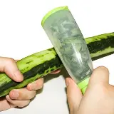 Pisau Kupas Buah Sayur Desain Tabung Model Gelas Stainless Peeler — 3