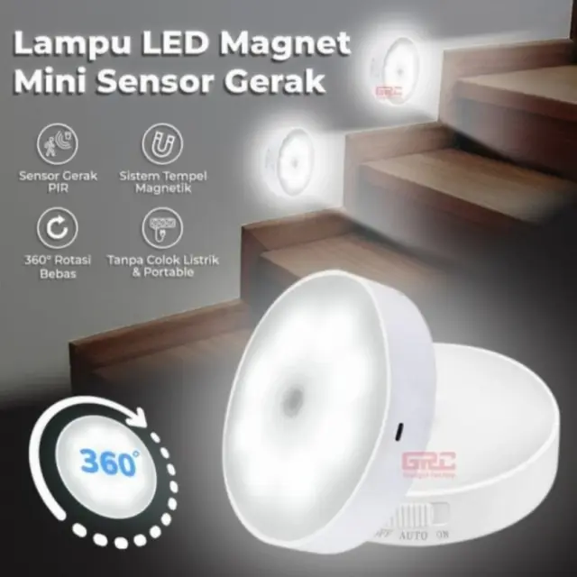 Lampu Tidur Led Kecil Sensor Gerak Otomatis On Off 8 Led