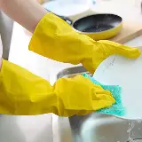 Sarung Tangan Karet Cuci Piring Latex Dotted Synott — 1