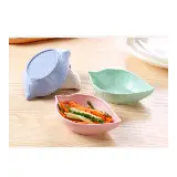 Mangkok Daun Tempat Sambal Kecil Kecap Souvenir Impor High Quality — 4