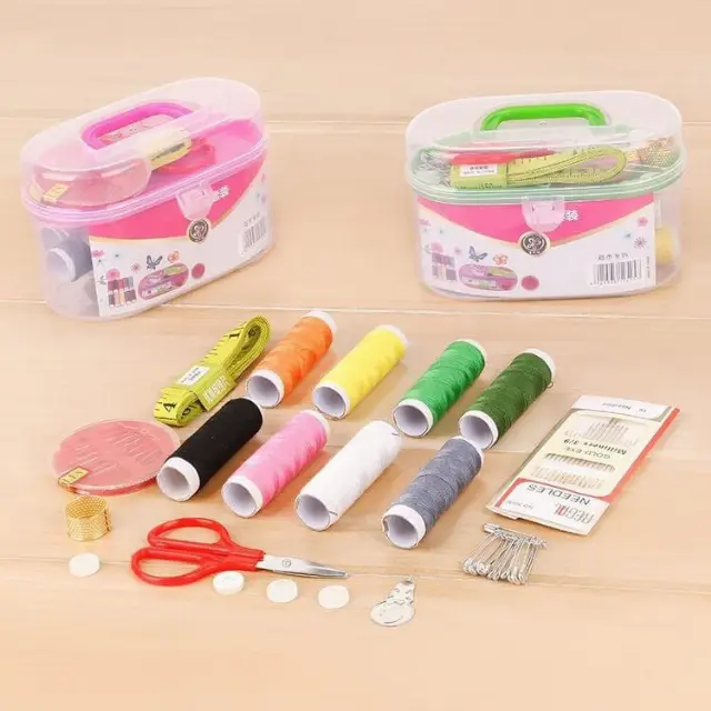 Sewing Kit Set Alat Jahit Kotak Box Alat Menjahit Benang Jarum Meteran