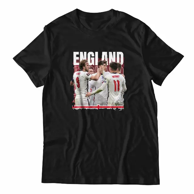 Kaos Bola Keren Timnas Tim Nasional Inggris Hitam Printing