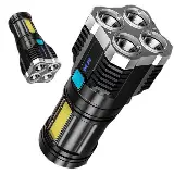 Senter Led Super Terang Jarak Jauh 4 Mode Mata Lampu Rechargeable — 2