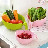 Wadah Baskom Cuci Beras Keranjang Sayur Buah Gagang Serbaguna — 4