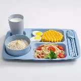 Piring Makan Anak 5 Sekat Bpa Free Amah Lingkungan Bahan Jerami — 2