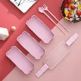 Kotak Makan Set Tingkat Mika Lunch Box 3 Susun Sumpit Sendok Garpuh — 5
