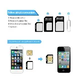 Set Adapater Sim Card Nano Micro Pin dengan Dudukan kartu 4in1 — 4