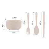 Set Mangkok Sayur Soup Wheat Straw Lengkap Sendok Garpu Sumpit — 8