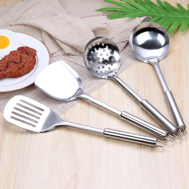 Set Spatula Alat Masak 4in1 Sederhana Stainless Steel Tebal 4pcs