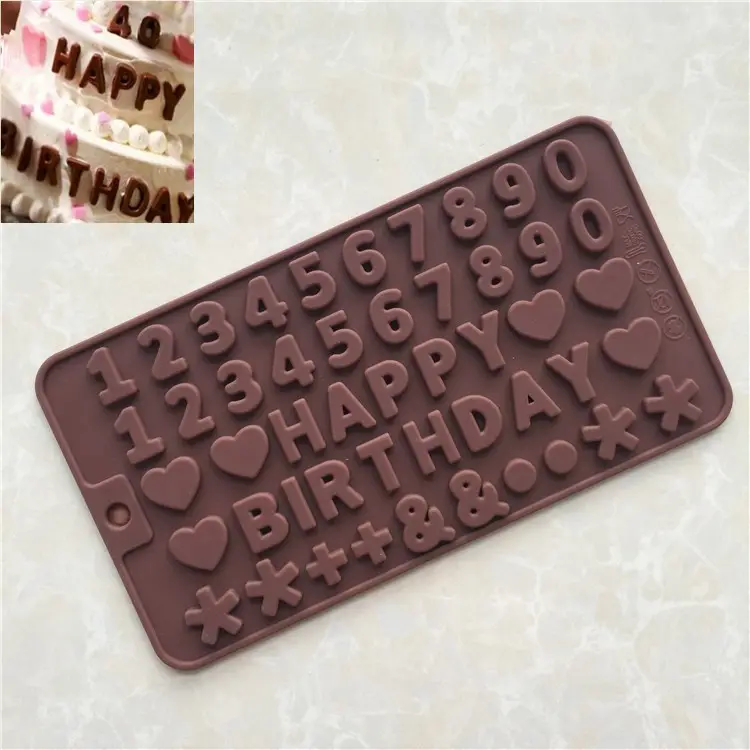 Silikon Cetakan Huruf/Angka Penghias Kue - Food Grade BPA Free