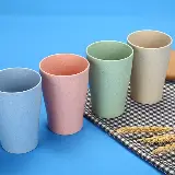 Gelas 1 Set Wheat Straw Isi 4 Anti Banting Cangkir Warna Warni — 2