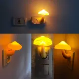 Lampu Tidur Hiasan Kamar LED Jamur Kuning Sensor Cahaya 1W — 1