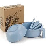 Set Mangkok Sayur Soup Wheat Straw Lengkap Sendok Garpu Sumpit — 2