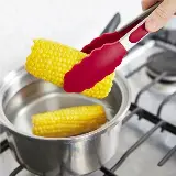 Alat Penjepit Capitan Makanan Kue Roti Bakpao Mie Silicone Stainless — 4